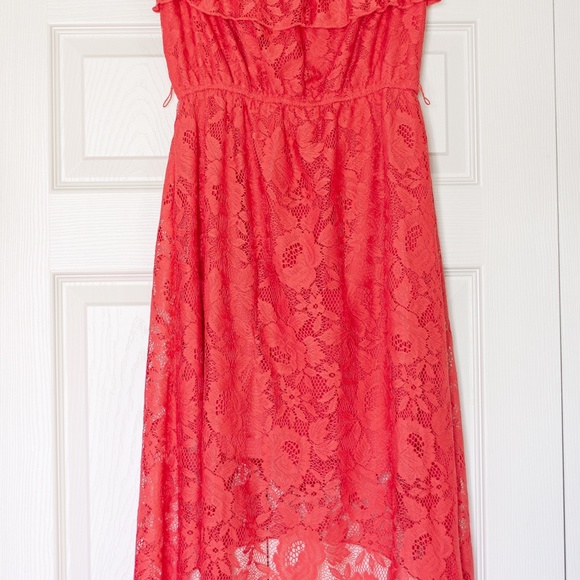 Trixxi | Red High/Low Lace Dress (Juniors) - Picture 2 of 7